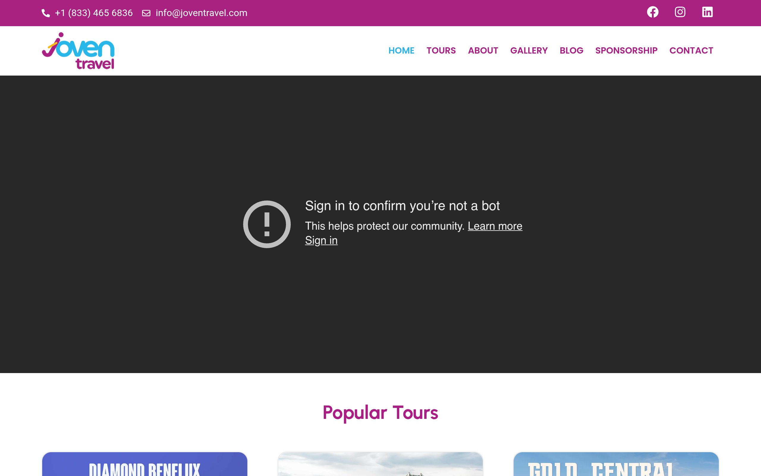Joven Travel web sitesi önizleme